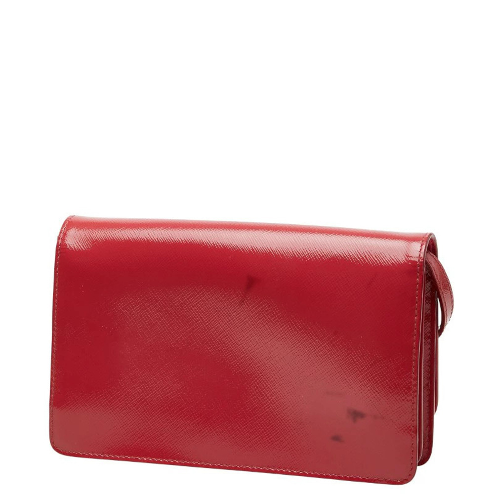 Prada Wallet Pink Leather Shoulder Crossbody Saffiano Bag Pink